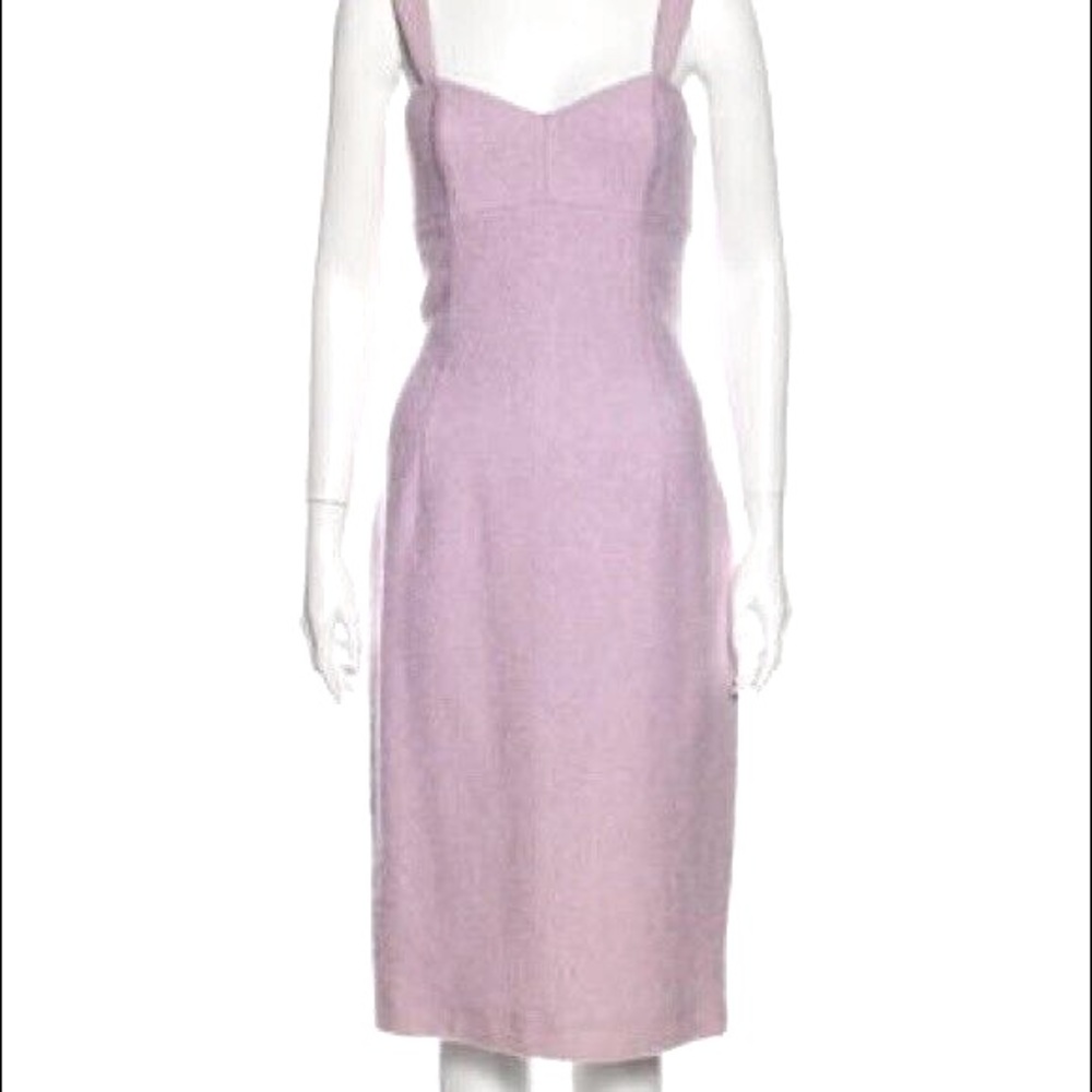 Michael Kors Collection Lilac Virgin Wool Blend Midi Dress